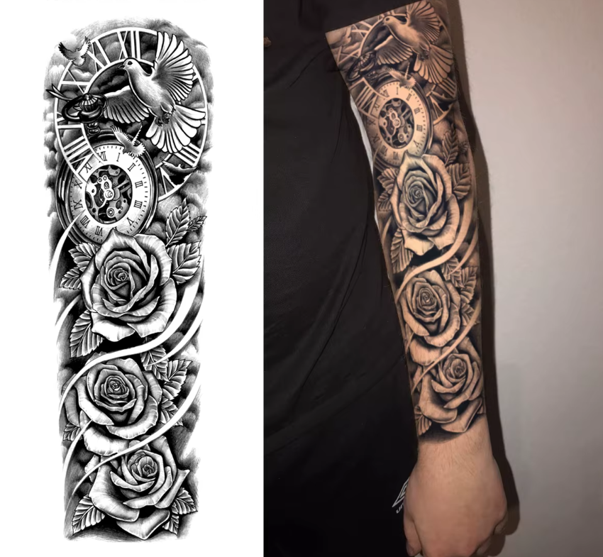 Dove Rose Clock