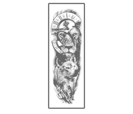 Lion Wolf Clock