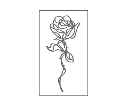 3 pcs Single Line Rose Set